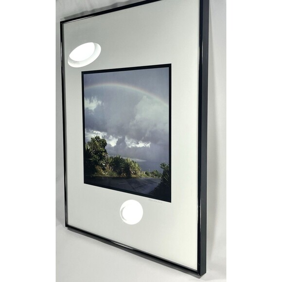 20"x16" Rainbow in the Clouds Framed Matted Wall Art Signed by Artist - Picture 3 of 10